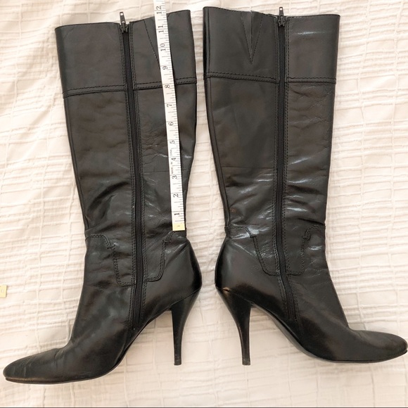 Nine West Point Toe Leather Knee High Boots Size 9 - Picture 2 of 8